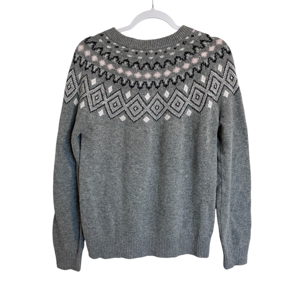 Sunice Gray - Fair Isle Nordic Design Wool Blend Sweater - M - Picture 5 of 10